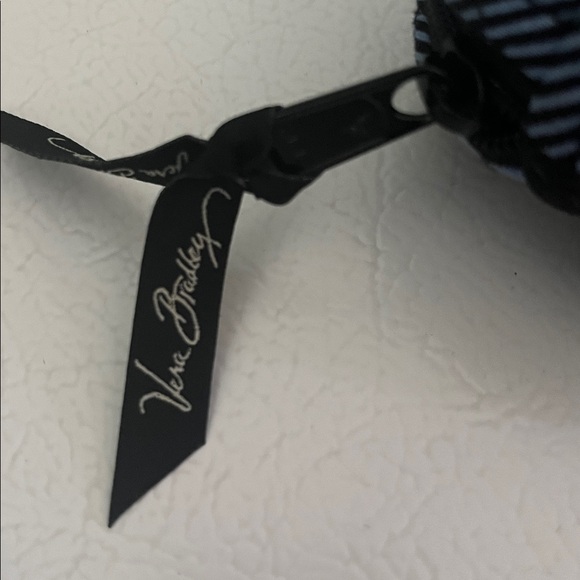 Vera Bradley Black and Blue Striped Pouch - Picture 3 of 7